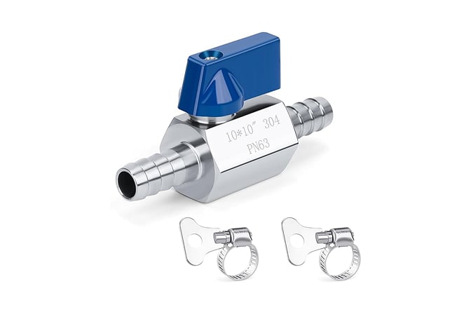 3/8 inch stainless steel barb ball valve for inline flow control