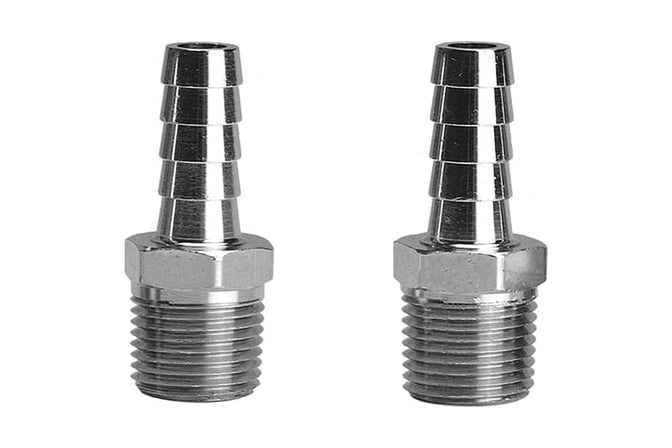3/4 inch male NPT to 3/8 inch barb stainless steel tank fitting