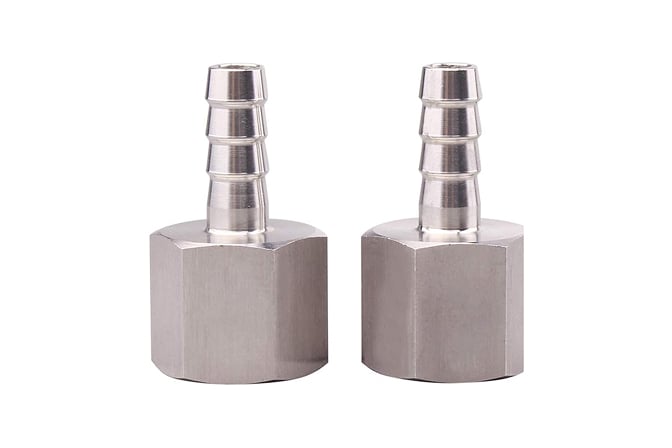 1/2 inch female NPT to 3/8 inch barb hose fitting for pump inlet