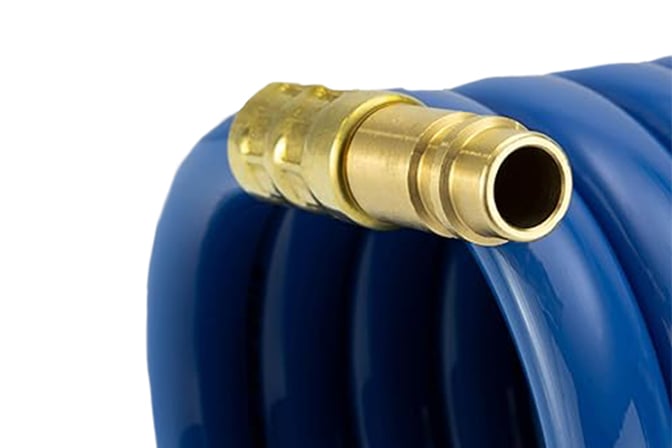 Recoil water hose with quick disconnect fittings