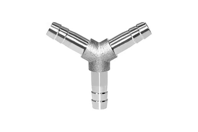 3/8 inch stainless steel Y-shaped barb hose splitter