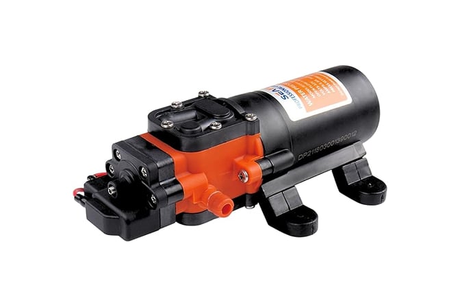 12V 1.2 GPM 35 PSI diaphragm water pump for RV and marine use